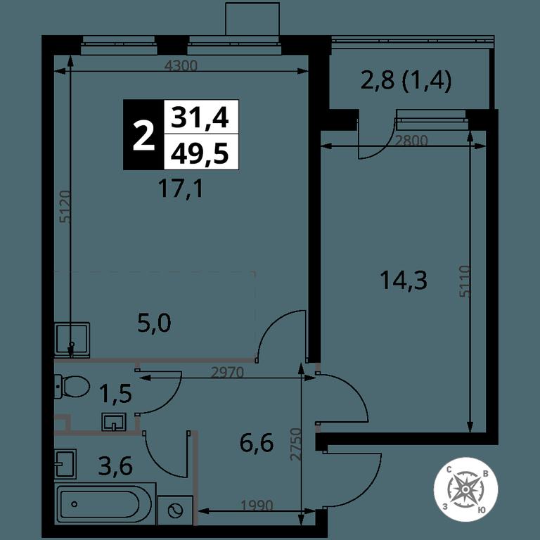 2-BD Apartment Sale, 49.5 sq. m. at Pervy Donskoj, zhiloy mikrorayon Sapronovo, derevnya Sapronovo, Leninskiy City District, Moscow Region, Russia #2 2-BD Apartment Sale, 49.5 sq. m. at Pervy Donskoj, zhiloy mikrorayon Sapronovo, derevnya Sapronovo, Leninskiy City District, Moscow Region, Russia #2