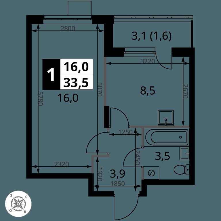 1-BD Apartment Sale, 33.5 sq. m. at Pervy Donskoj, zhiloy mikrorayon Sapronovo, derevnya Sapronovo, Leninskiy City District, Moscow Region, Russia #2