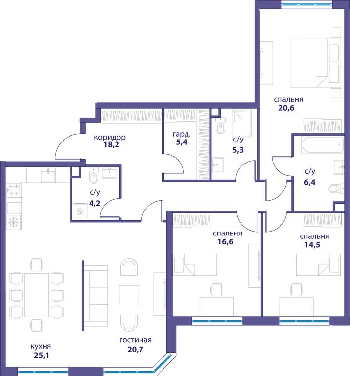 Продажа 4-комн. квартиры, 137,1 м² в ЖК «Событие», улица Лобачевского, 124к3, Москва, Россия #1 Продажа 4-комн. квартиры, 137,1 м² в ЖК «Событие», улица Лобачевского, 124к3, Москва, Россия #1