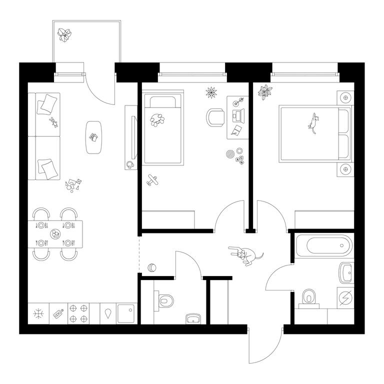 2-BD Apartment Sale, 56.6 sq. m. at Polar, Polyarnaya Street, 39Б, Moscow, Russia #1 2-BD Apartment Sale, 56.6 sq. m. at Polar, Polyarnaya Street, 39Б, Moscow, Russia #1