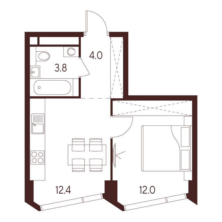 1-BD Apartment Sale, 32.2 sq. m. at INDY TOWERS (Indi Tauerz), Kuusinen Street, Moscow, Russia #1 1-BD Apartment Sale, 32.2 sq. m. at INDY TOWERS (Indi Tauerz), Kuusinen Street, Moscow, Russia #1