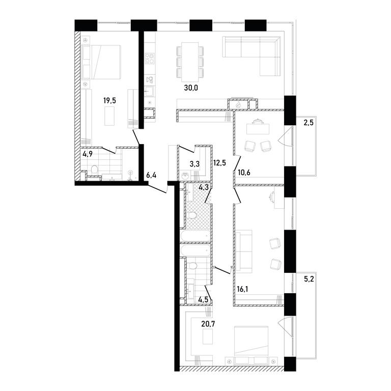 3-BD Apartment Sale, 135.1 sq. m. at Republic, Presnensky Val Street, 27с1, Moscow, Russia #1 3-BD Apartment Sale, 135.1 sq. m. at Republic, Presnensky Val Street, 27с1, Moscow, Russia #1