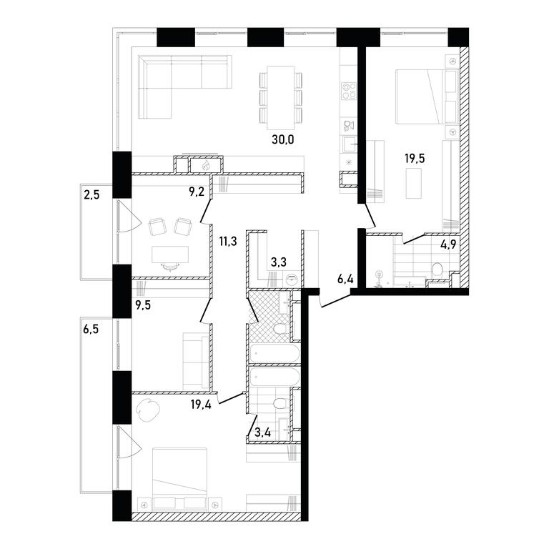 Продажа 3-комн. квартиры, 122,96 м² в ЖК «Репаблик (Republic)», улица Пресненский Вал, 27с1, Москва, Россия #1