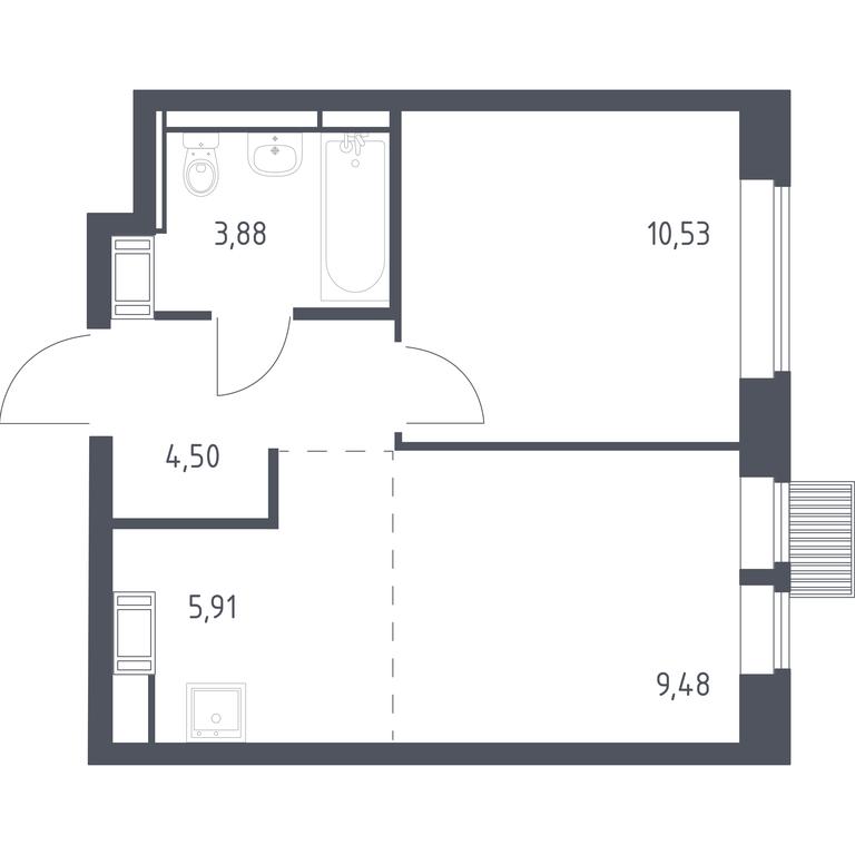 Apartment Sale, 34.3 sq. m. at Bolshoe Putilkovo, Prostornaya ulitsa, 1, Putilkovo Village, Krasnogorsk City District, Moscow Region, Russia #1