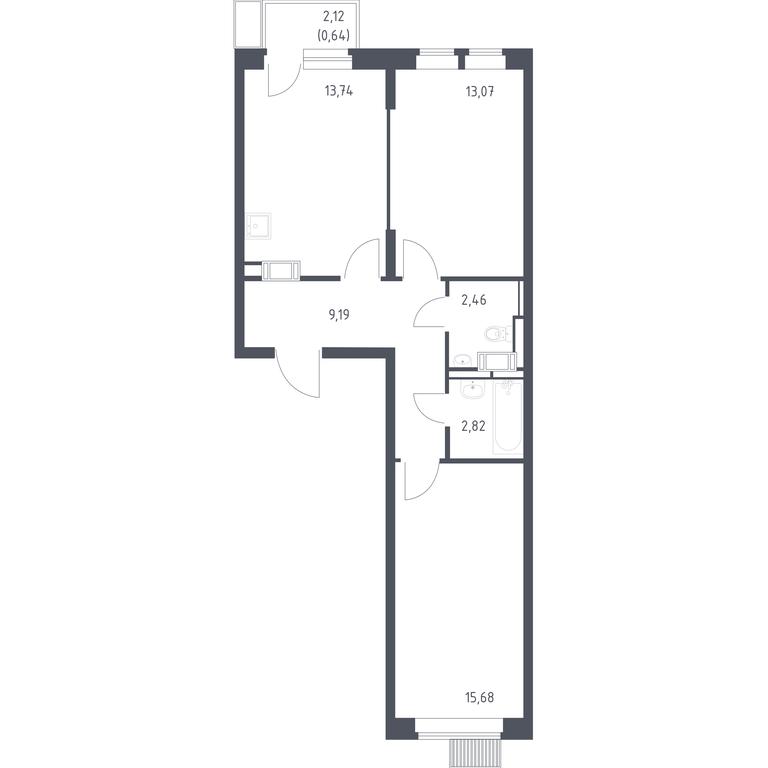 1-BD Apartment Sale, 57.6平方米 at Bolshoe Putilkovo, Prostornaya ulitsa, 1, Putilkovo Village, Krasnogorsk City District, Moscow Region, Russia #1 1-BD Apartment Sale, 57.6平方米 at Bolshoe Putilkovo, Prostornaya ulitsa, 1, Putilkovo Village, Krasnogorsk City District, Moscow Region, Russia #1