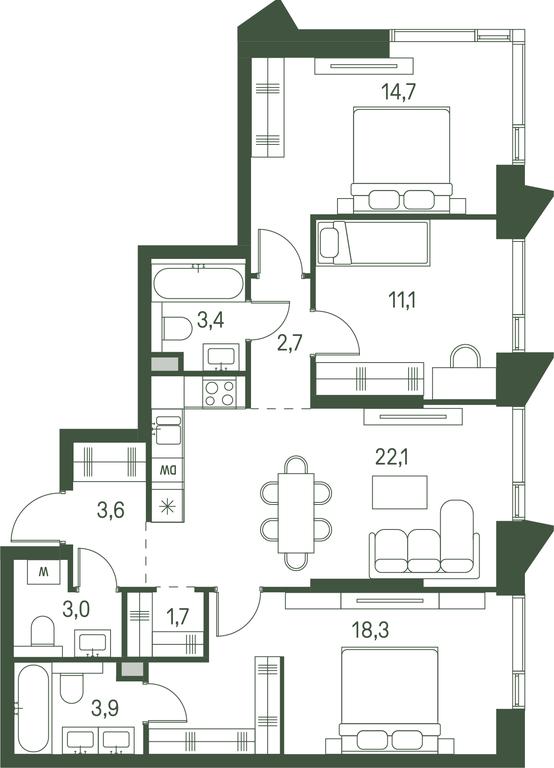 3-BD Apartment Sale, 84.5 sq. m. at Moments, Volokolamskoye Highway, 28, Moscow, Russia #1 3-BD Apartment Sale, 84.5 sq. m. at Moments, Volokolamskoye Highway, 28, Moscow, Russia #1