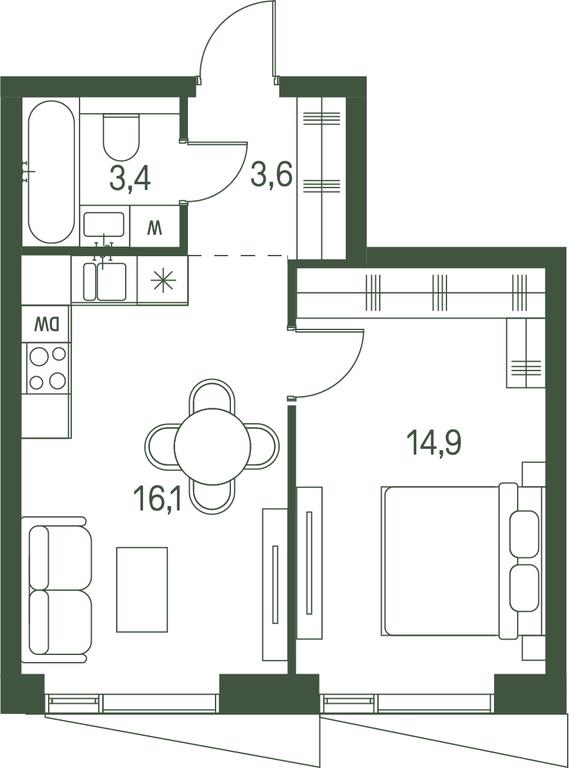 1-BD Apartment Sale, 38 sq. m. at Moments, Volokolamskoye Highway, 28, Moscow, Russia #1 1-BD Apartment Sale, 38 sq. m. at Moments, Volokolamskoye Highway, 28, Moscow, Russia #1