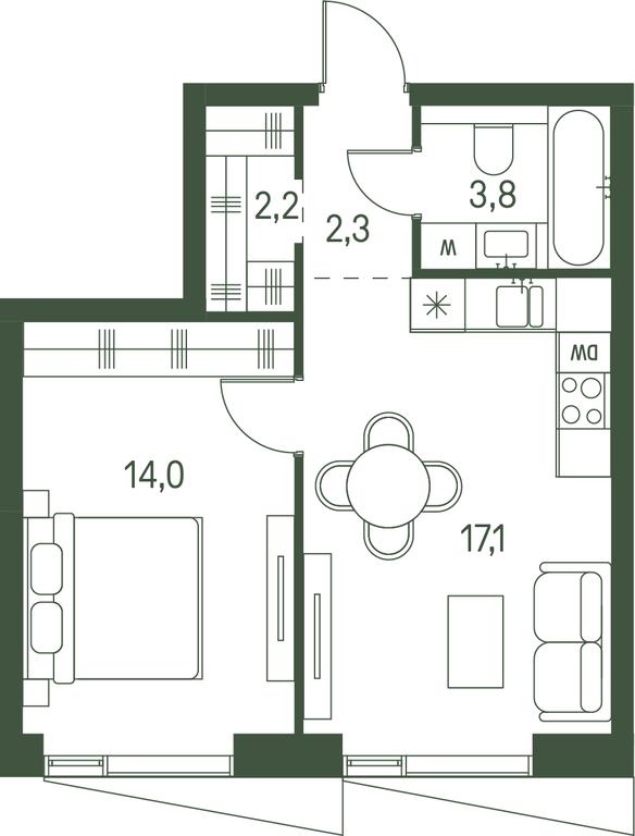 1-BD Apartment Sale, 39.4 sq. m. at Moments, Volokolamskoye Highway, 28, Moscow, Russia #2 1-BD Apartment Sale, 39.4 sq. m. at Moments, Volokolamskoye Highway, 28, Moscow, Russia #2