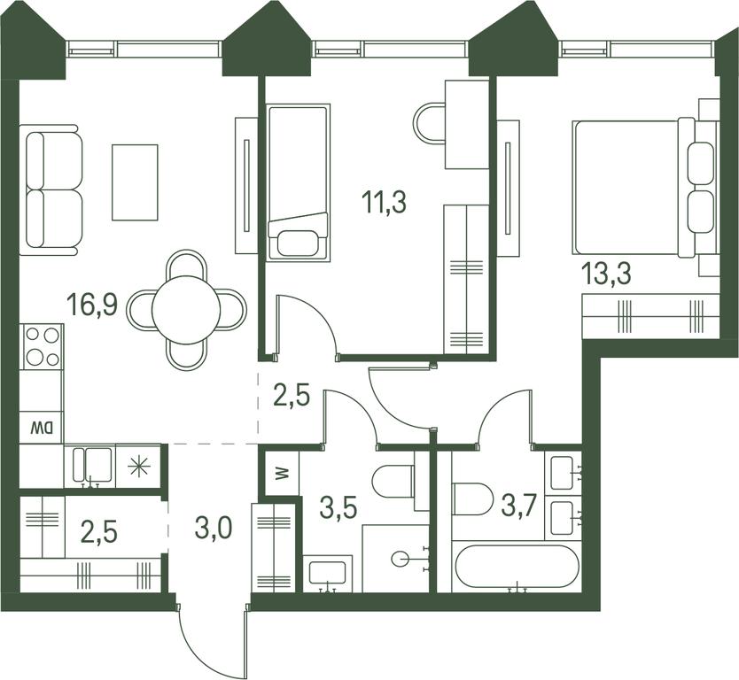 2-BD Apartment Sale, 56.7平方米 at Moments, Volokolamskoye Highway, 28, Moscow, Russia #1 2-BD Apartment Sale, 56.7平方米 at Moments, Volokolamskoye Highway, 28, Moscow, Russia #1