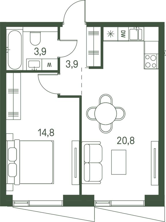 1-BD Apartment Sale, 43.4平方米 at Moments, Volokolamskoye Highway, 28, Moscow, Russia #2 1-BD Apartment Sale, 43.4平方米 at Moments, Volokolamskoye Highway, 28, Moscow, Russia #2