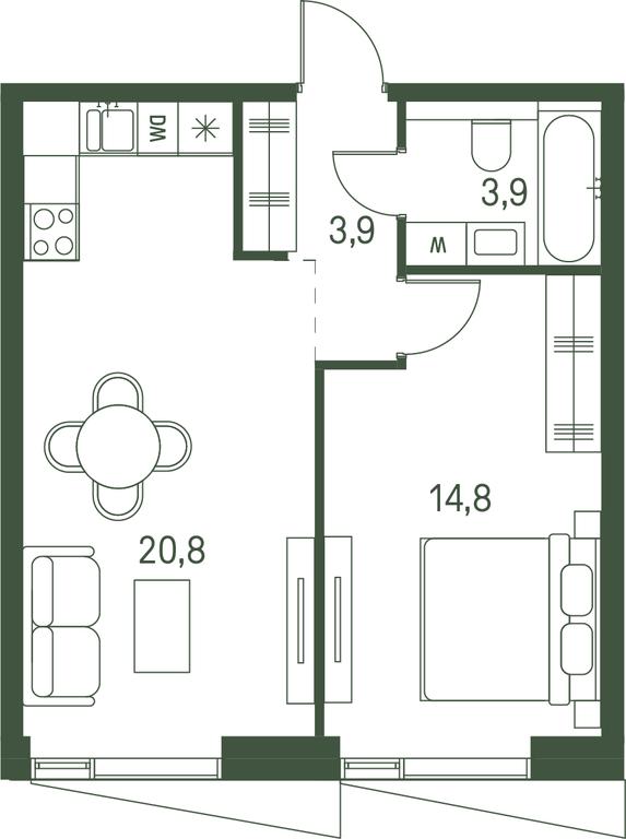 1-BD Apartment Sale, 43.4 sq. m. at Moments, Volokolamskoye Highway, 28, Moscow, Russia #2 1-BD Apartment Sale, 43.4 sq. m. at Moments, Volokolamskoye Highway, 28, Moscow, Russia #2
