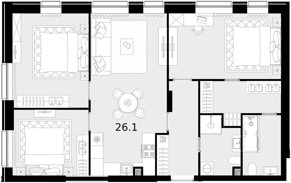 2-BD Apartment Sale, 92.9平方米 at Crystal, Generala Glagoleva Street, 16с1, Moscow, Russia #1 2-BD Apartment Sale, 92.9平方米 at Crystal, Generala Glagoleva Street, 16с1, Moscow, Russia #1