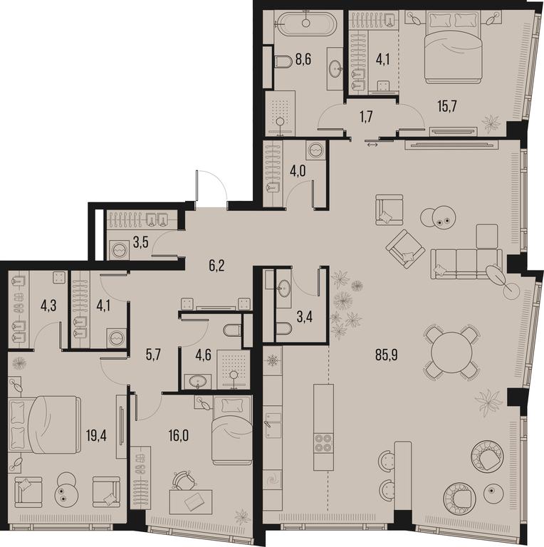 3-BD Apartment Sale, 187.2平方米 at High Life, Letnikovskaya Street, 11/10с1, Moscow, Russia #2 3-BD Apartment Sale, 187.2平方米 at High Life, Letnikovskaya Street, 11/10с1, Moscow, Russia #2