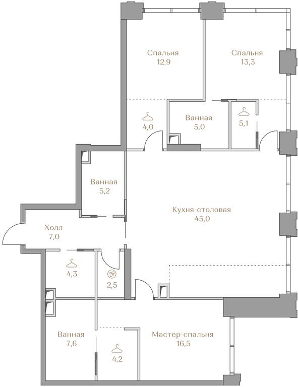 3-BD Apartment Sale, 132.6 sq. m. at Luzhniki Collection, Luzhnetskaya Embankment, 2/4с17, Moscow, Russia #2 3-BD Apartment Sale, 132.6 sq. m. at Luzhniki Collection, Luzhnetskaya Embankment, 2/4с17, Moscow, Russia #2