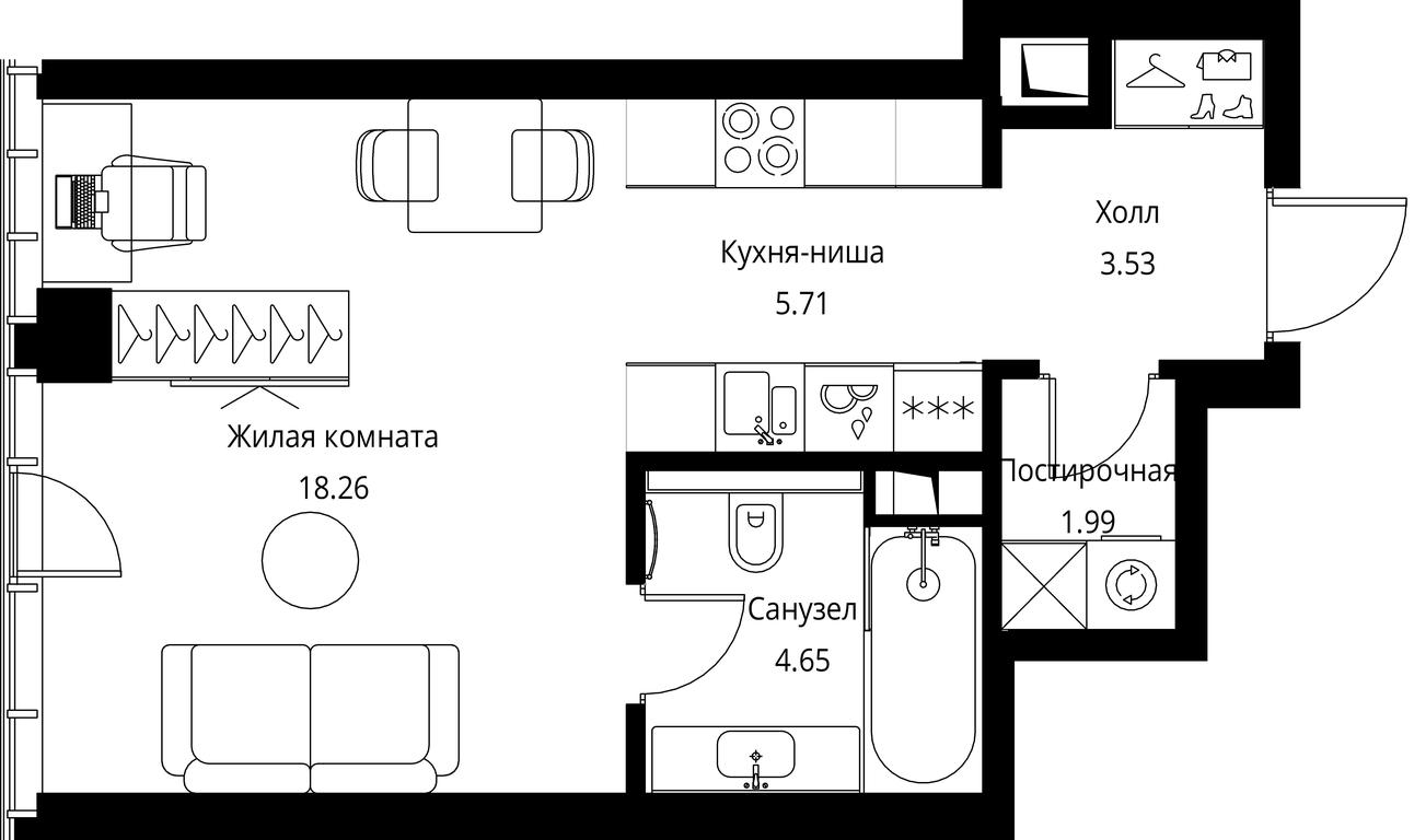 Apartment Sale, 34.14 sq. m. at City Bay, Volokolamskoye Highway, 95с3, Moscow, Russia #1 Apartment Sale, 34.14 sq. m. at City Bay, Volokolamskoye Highway, 95с3, Moscow, Russia #1
