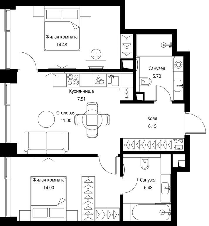 2-BD Apartment Sale, 65.32 sq. m. at City Bay, Volokolamskoye Highway, 95с3, Moscow, Russia #1 2-BD Apartment Sale, 65.32 sq. m. at City Bay, Volokolamskoye Highway, 95с3, Moscow, Russia #1