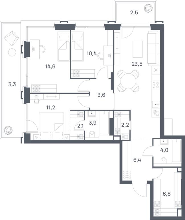 3-BD Apartment Sale, 93.2 sq. m. at Portland, Yuzhnoportovaya Street, 42с5, Moscow, Russia #1 3-BD Apartment Sale, 93.2 sq. m. at Portland, Yuzhnoportovaya Street, 42с5, Moscow, Russia #1