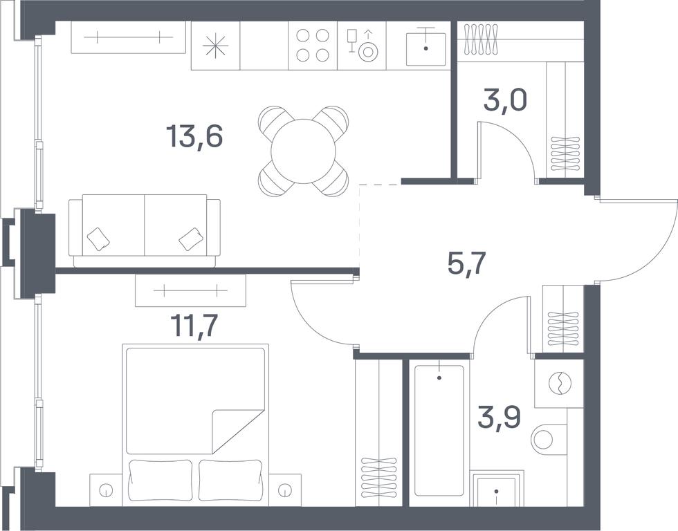 1-BD Apartment Sale, 37.9 sq. m. at Portland, Yuzhnoportovaya Street, 42с5, Moscow, Russia #1 1-BD Apartment Sale, 37.9 sq. m. at Portland, Yuzhnoportovaya Street, 42с5, Moscow, Russia #1