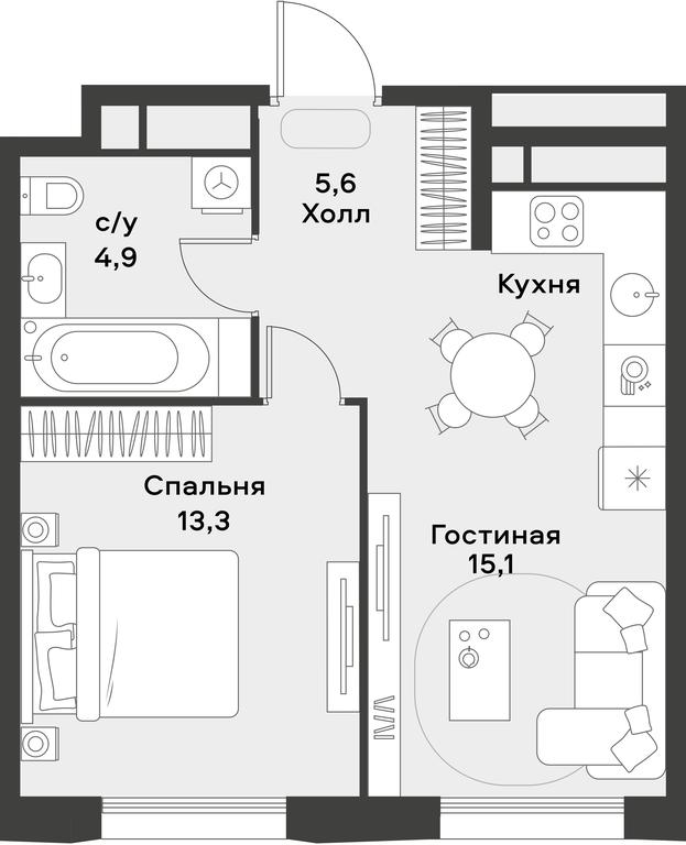 Apartment Sale, 38.9 sq. m. at Alia, Lyotnaya Street, 95Бк2, Moscow, Russia #2 Apartment Sale, 38.9 sq. m. at Alia, Lyotnaya Street, 95Бк2, Moscow, Russia #2