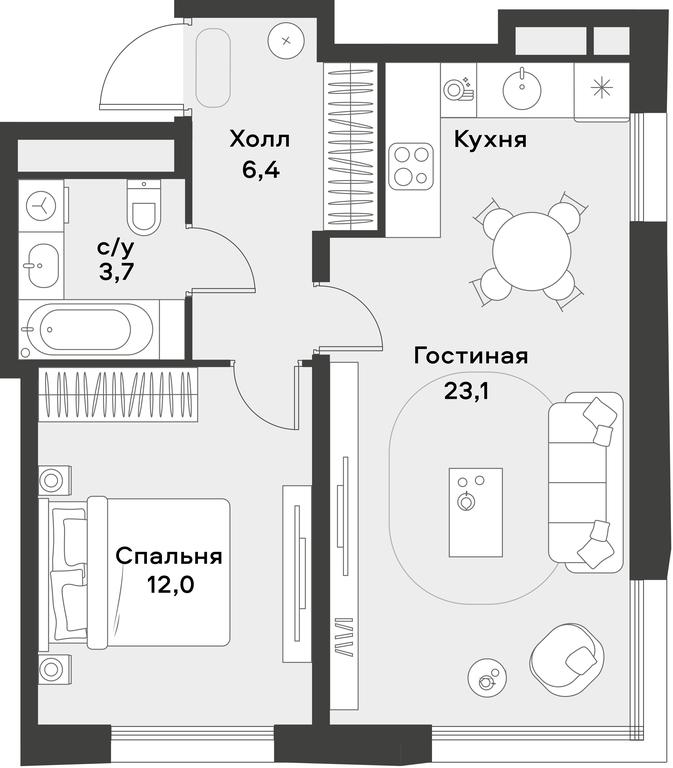 Apartment Sale, 45.2 sq. m. at Alia, Lyotnaya Street, 95Бк2, Moscow, Russia #2 Apartment Sale, 45.2 sq. m. at Alia, Lyotnaya Street, 95Бк2, Moscow, Russia #2
