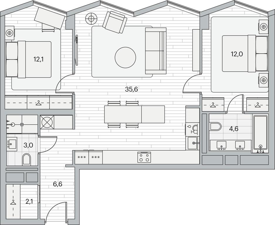 2-BD Apartment Sale, 75.6 sq. m. at Beregovoy, Beregovoy Drive, 2, Moscow, Russia #1 2-BD Apartment Sale, 75.6 sq. m. at Beregovoy, Beregovoy Drive, 2, Moscow, Russia #1