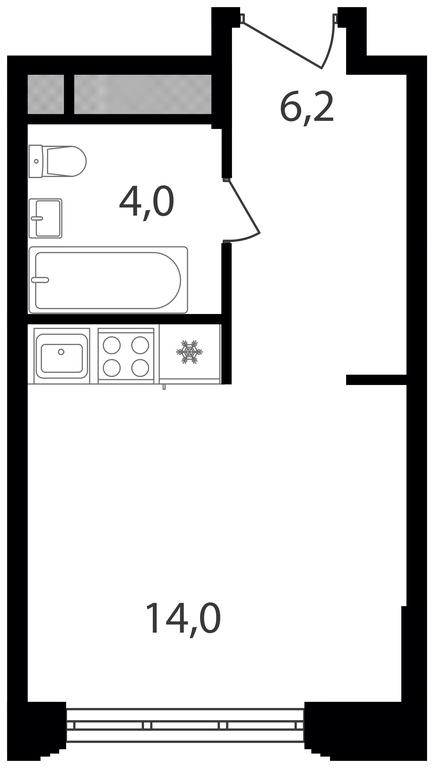 Apartment Sale, 24.2平方米 at Varshavskie Vorota, Varshavskoye Highway, 141, Moscow, Russia #1