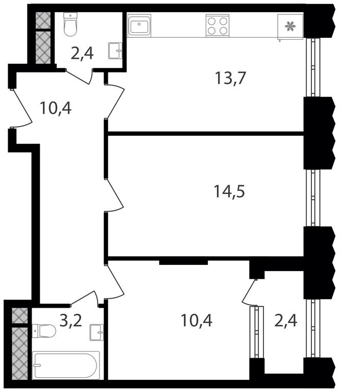 2-BD Apartment Sale, 57 sq. m. at Varshavskie Vorota, Varshavskoye Highway, 141, Moscow, Russia #1