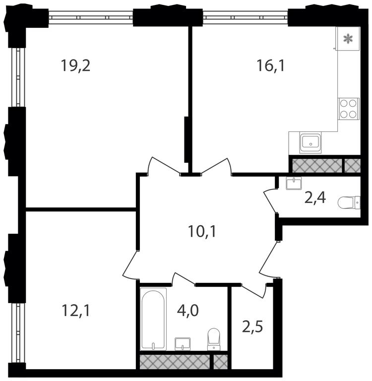 2-BD Apartment Sale, 66.4平方米 at Varshavskie Vorota, Varshavskoye Highway, 141, Moscow, Russia #1 2-BD Apartment Sale, 66.4平方米 at Varshavskie Vorota, Varshavskoye Highway, 141, Moscow, Russia #1