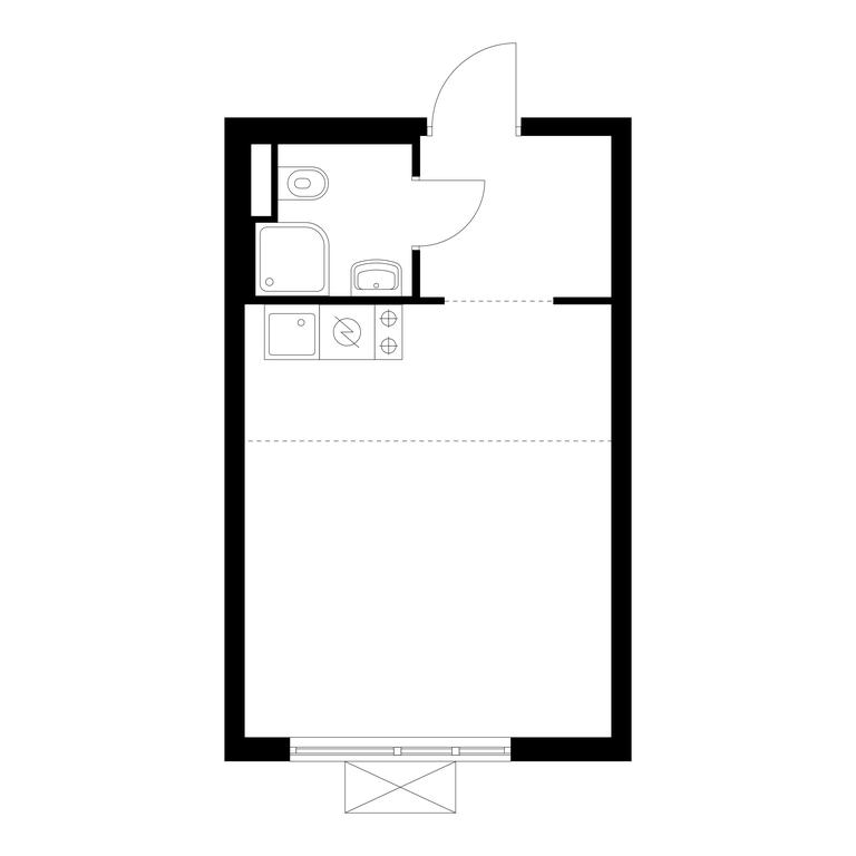Apartment Sale, 24.7平方米 at Yauza Park, ulitsa Kolontsova, 4, Mytischi, Moscow Region, Russia #1