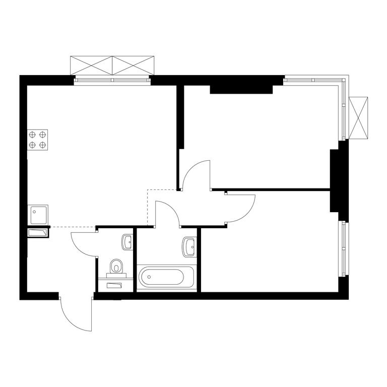 2-BD Apartment Sale, 49.1平方米 at Rustaveli 14, Rustaveli Street, 14с20, Moscow, Russia #1 2-BD Apartment Sale, 49.1平方米 at Rustaveli 14, Rustaveli Street, 14с20, Moscow, Russia #1
