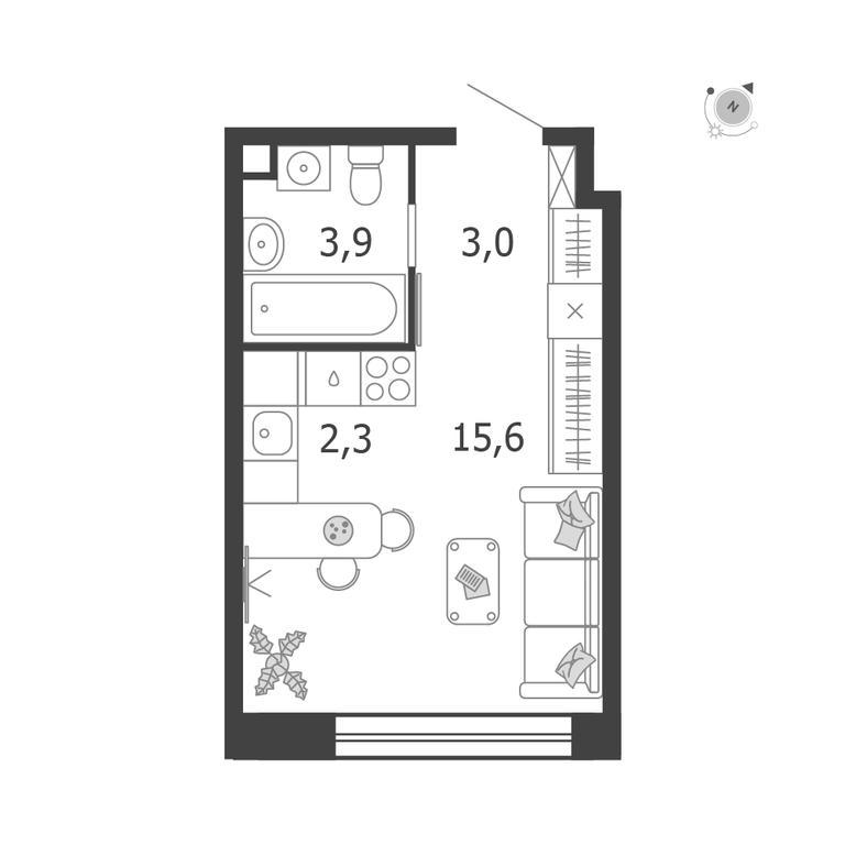 Apartment Sale, 24.8 sq. m. at Shagal, Автозаводская улица, 23, Москва, Россия #1 Apartment Sale, 24.8 sq. m. at Shagal, Автозаводская улица, 23, Москва, Россия #1