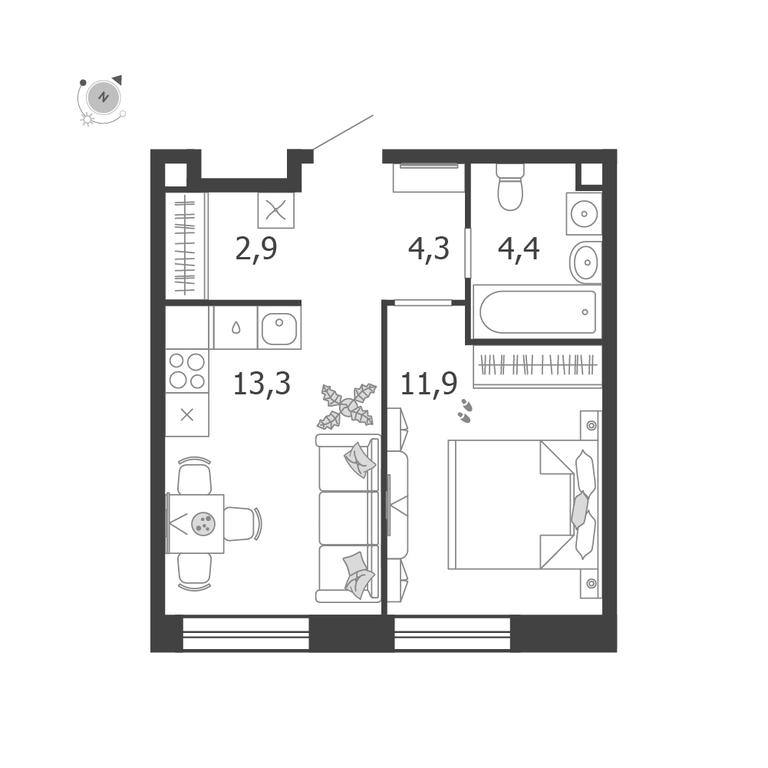 1-BD Apartment Sale, 36.8 sq. m. at Shagal, Автозаводская улица, 23, Москва, Россия #1
