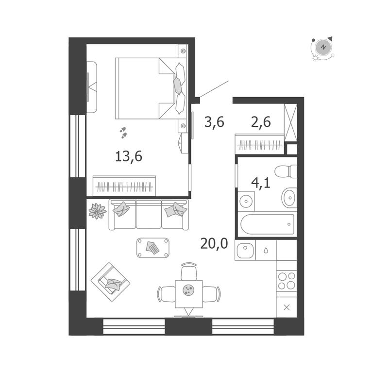 1-BD Apartment Sale, 43.9 sq. m. at Shagal, Автозаводская улица, 23, Москва, Россия #1 1-BD Apartment Sale, 43.9 sq. m. at Shagal, Автозаводская улица, 23, Москва, Россия #1