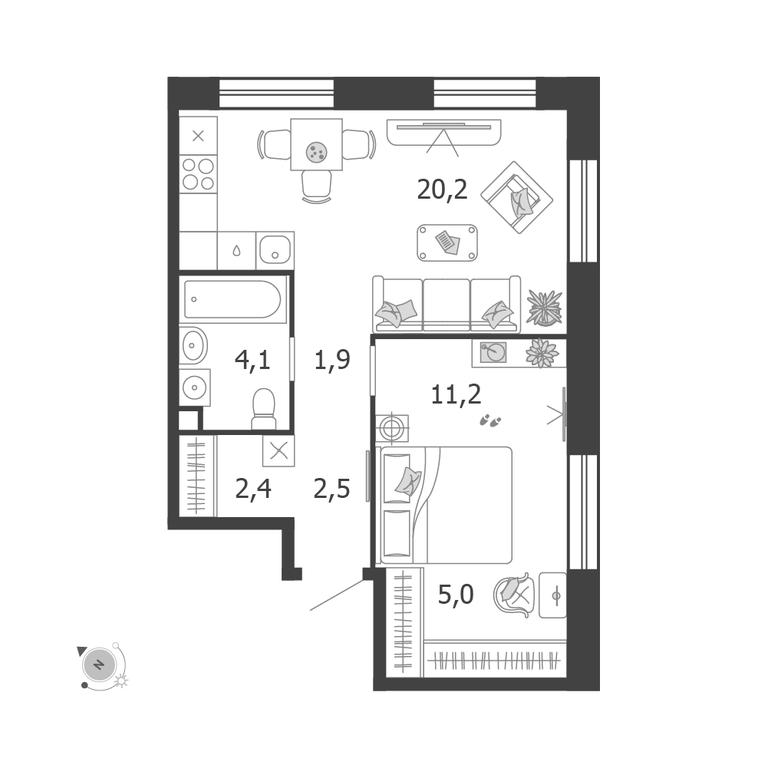 1-BD Apartment Sale, 47.3 sq. m. at Shagal, Автозаводская улица, 23, Москва, Россия #1 1-BD Apartment Sale, 47.3 sq. m. at Shagal, Автозаводская улица, 23, Москва, Россия #1