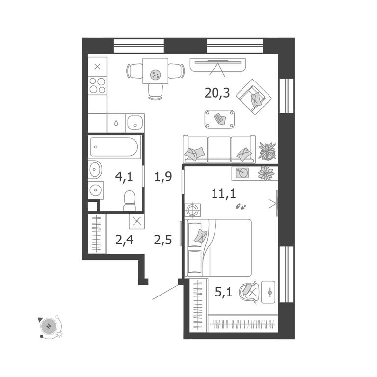 Продажа 1-комн. квартиры, 47,3 м² в ЖК «Шагал (Shagal)», Автозаводская улица, 23, Москва, Россия #1