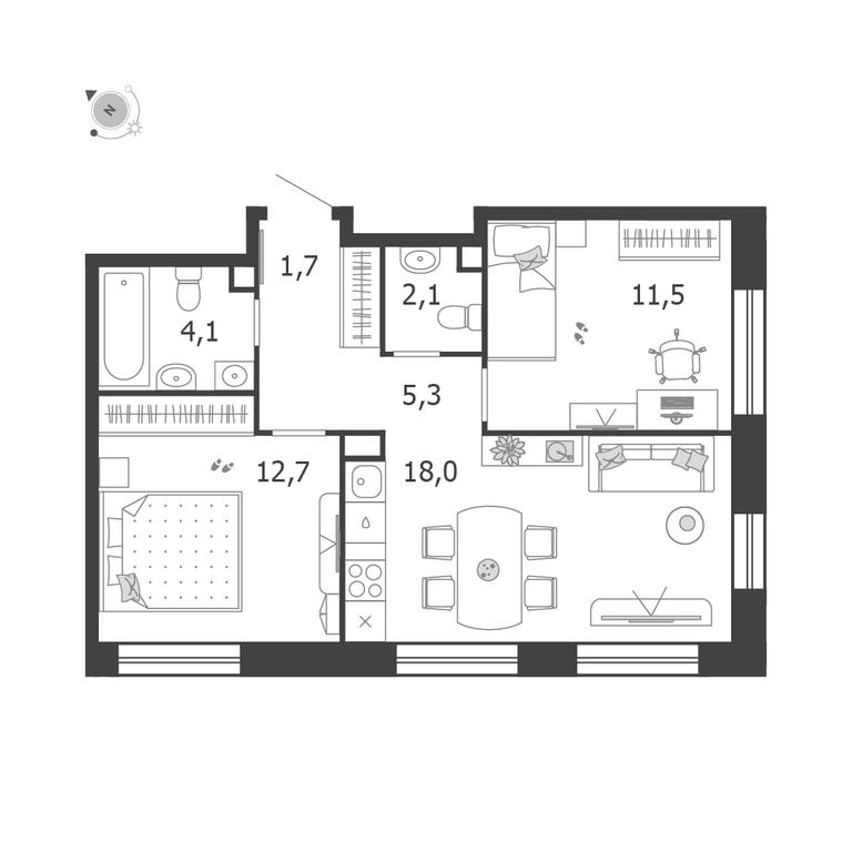 Продажа 2-комн. квартиры, 55,5 м² в ЖК «Шагал (Shagal)», Автозаводская улица, 23, Москва, Россия #1 Продажа 2-комн. квартиры, 55,5 м² в ЖК «Шагал (Shagal)», Автозаводская улица, 23, Москва, Россия #1
