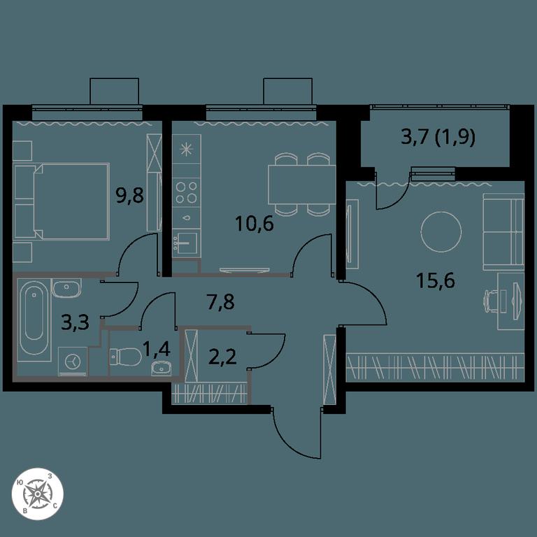 2-BD Apartment Sale, 52.5 sq. m. at Pervy Sheremetevskij, Komsomolskaya Street, 16, Khimki, Moscow Region, Russia #1 2-BD Apartment Sale, 52.5 sq. m. at Pervy Sheremetevskij, Komsomolskaya Street, 16, Khimki, Moscow Region, Russia #1