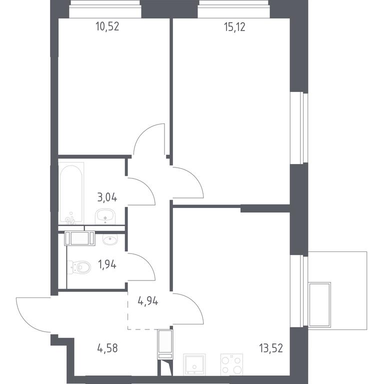 1-BD Apartment Sale, 53.66 sq. m. at Alkhimovo, Ryazanovskoe Highway, 31к1, Moscow, Russia #1 1-BD Apartment Sale, 53.66 sq. m. at Alkhimovo, Ryazanovskoe Highway, 31к1, Moscow, Russia #1