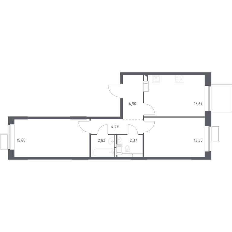 1-BD Apartment Sale, 57.03 sq. m. at Alkhimovo, Ryazanovskoe Highway, 31к1, Moscow, Russia #1 1-BD Apartment Sale, 57.03 sq. m. at Alkhimovo, Ryazanovskoe Highway, 31к1, Moscow, Russia #1