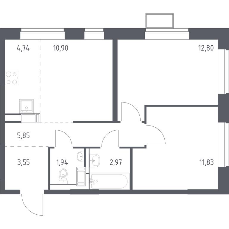 1-BD Apartment Sale, 54.58 sq. m. at Alkhimovo, Ryazanovskoe Highway, 31к1, Moscow, Russia #1 1-BD Apartment Sale, 54.58 sq. m. at Alkhimovo, Ryazanovskoe Highway, 31к1, Moscow, Russia #1