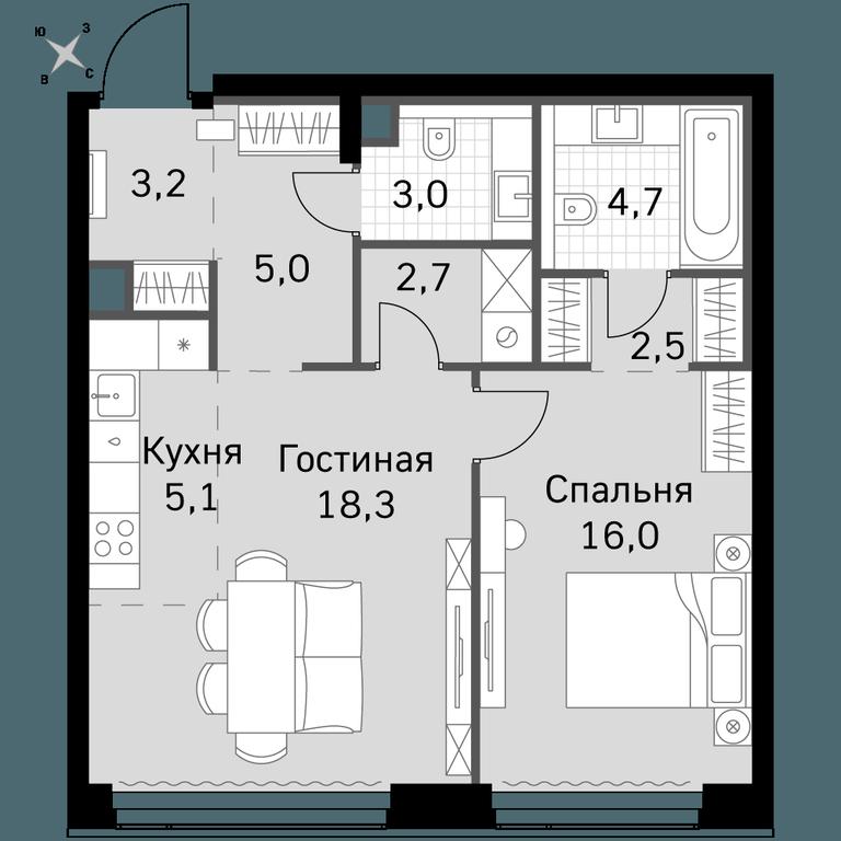 2-BD Apartment Sale, 60.5 sq. m. at Amber City, 3rd Khoroshyovsky Drive, 3А, Moscow, Russia #1 2-BD Apartment Sale, 60.5 sq. m. at Amber City, 3rd Khoroshyovsky Drive, 3А, Moscow, Russia #1