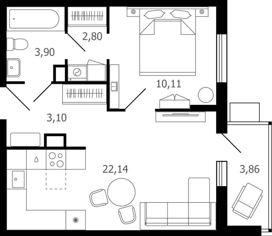 2-BD Apartment Sale, 44.1平方米 at Desyatka, Molodyozhnaya Street, 8, Ramenskoye, Moscow Region, Russia #1 2-BD Apartment Sale, 44.1平方米 at Desyatka, Molodyozhnaya Street, 8, Ramenskoye, Moscow Region, Russia #1
