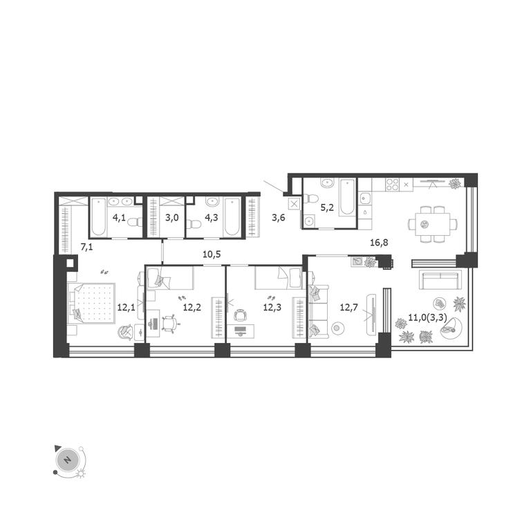 4-BD Apartment Sale, 107.2 sq. m. at Shagal, Автозаводская улица, 23, Москва, Россия #1 4-BD Apartment Sale, 107.2 sq. m. at Shagal, Автозаводская улица, 23, Москва, Россия #1