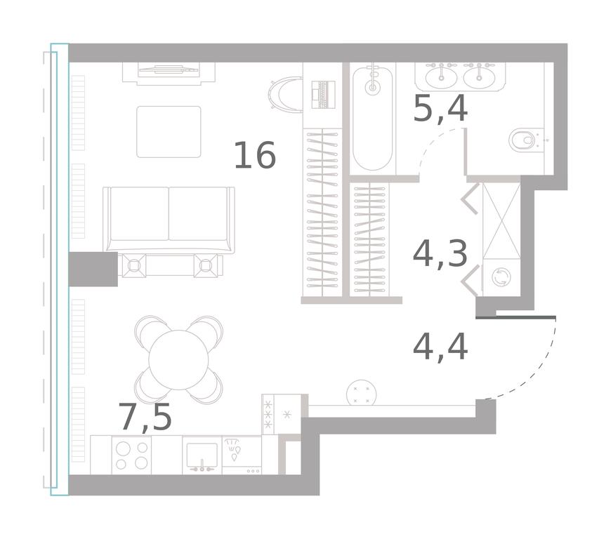 Apartment Sale, 37.6 sq. m. at River Park Towers, Kutuzovsky Drive, 16с1, Moscow, Russia #1 Apartment Sale, 37.6 sq. m. at River Park Towers, Kutuzovsky Drive, 16с1, Moscow, Russia #1