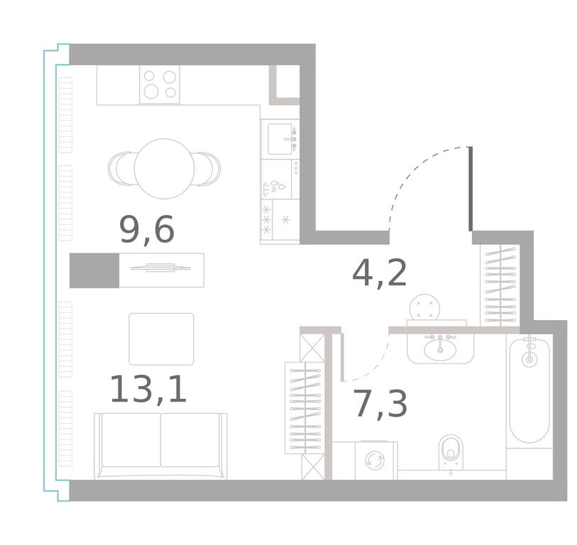 Apartment Sale, 34.2 sq. m. at River Park Towers, Kutuzovsky Drive, 16с1, Moscow, Russia #1 Apartment Sale, 34.2 sq. m. at River Park Towers, Kutuzovsky Drive, 16с1, Moscow, Russia #1