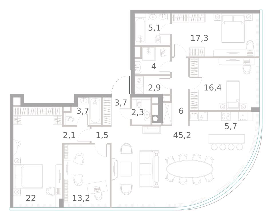 4-BD Apartment Sale, 151.1平方米 at River Park Towers, Kutuzovsky Drive, 16с1, Moscow, Russia #1 4-BD Apartment Sale, 151.1平方米 at River Park Towers, Kutuzovsky Drive, 16с1, Moscow, Russia #1