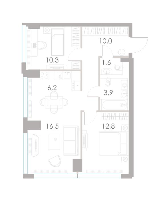 2-BD Apartment Sale, 61.3 sq. m. at River Park Towers, Kutuzovsky Drive, 16с1, Moscow, Russia #1 2-BD Apartment Sale, 61.3 sq. m. at River Park Towers, Kutuzovsky Drive, 16с1, Moscow, Russia #1