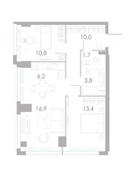 2-BD Apartment Sale, 62.8 sq. m. at River Park Towers, Kutuzovsky Drive, 16с1, Moscow, Russia #1 2-BD Apartment Sale, 62.8 sq. m. at River Park Towers, Kutuzovsky Drive, 16с1, Moscow, Russia #1