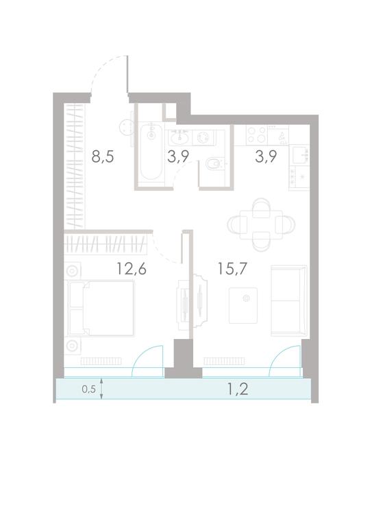1-BD Apartment Sale, 45.8 sq. m. at River Park Towers, Kutuzovsky Drive, 16с1, Moscow, Russia #1 1-BD Apartment Sale, 45.8 sq. m. at River Park Towers, Kutuzovsky Drive, 16с1, Moscow, Russia #1
