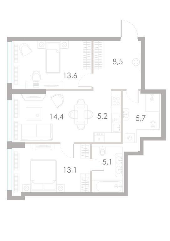 2-BD Apartment Sale, 65.6 sq. m. at River Park Towers, Kutuzovsky Drive, 16с1, Moscow, Russia #1 2-BD Apartment Sale, 65.6 sq. m. at River Park Towers, Kutuzovsky Drive, 16с1, Moscow, Russia #1